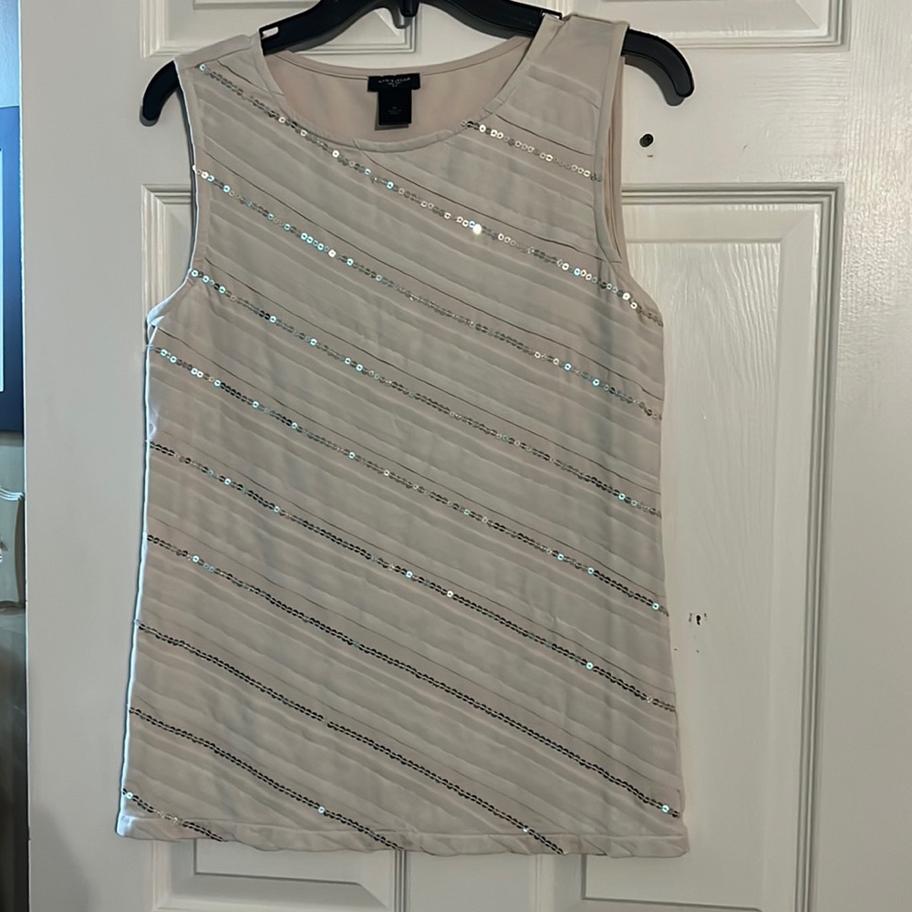 Ann Taylor tan tank with sequins